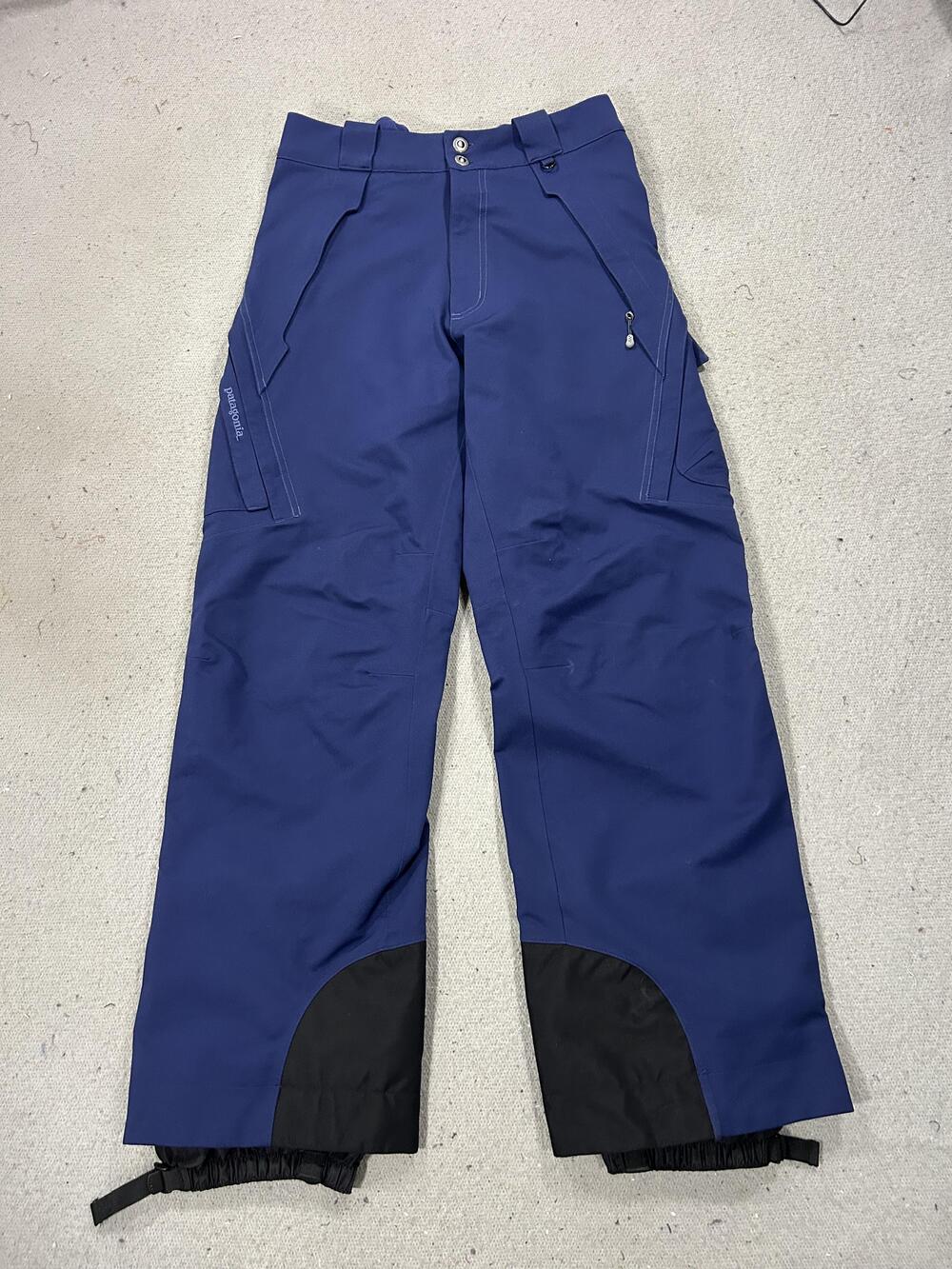 Patagonia Snow Pants Mens 34 Blue Softshell Ski Fleece Lined Zip Pockets